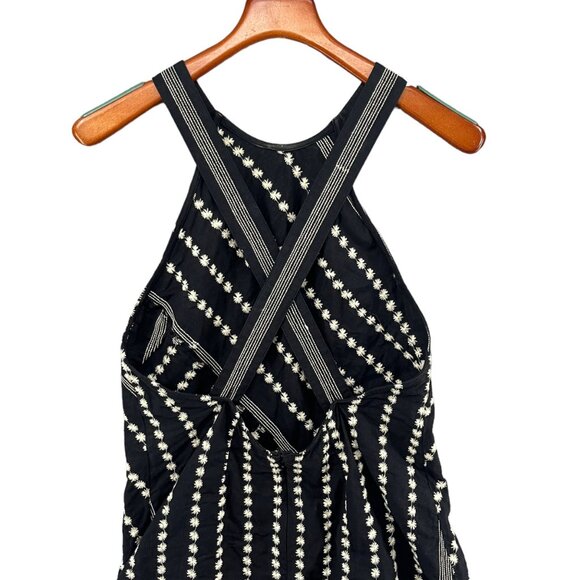 Free People Juni Mini Dress Black White Sleeveless Open Back Adjustable Size S - Picture 11 of 13